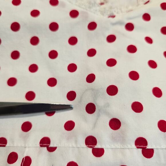 Pom Pom Red Polka Dot Dress Ruffles and Bows Girls Sz XL Girly - Picture 10 of 15